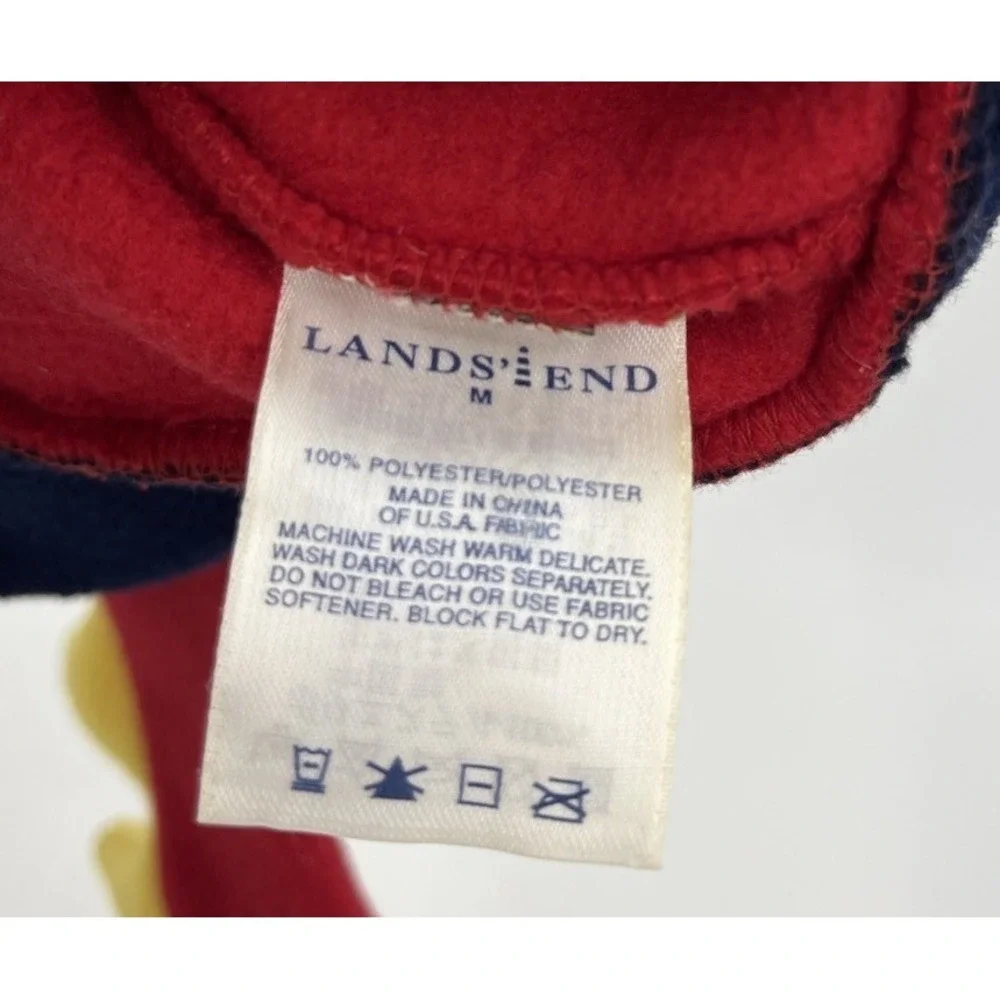 Vintage Lands End Fleece Dragon Dinosaur Hat Youth Size Medium Polartec